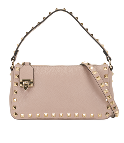 Small Rockstud Shoulder Bag, Leather, Pink, MII, S/DB, 3*